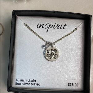 Initial K Pendant Necklace